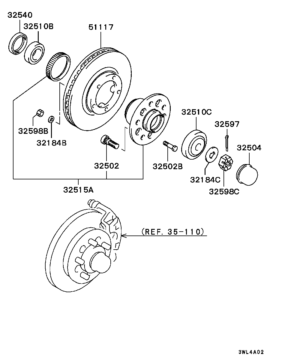 Mitsubishi MB633086 - Hjullagerssats xdelar.se