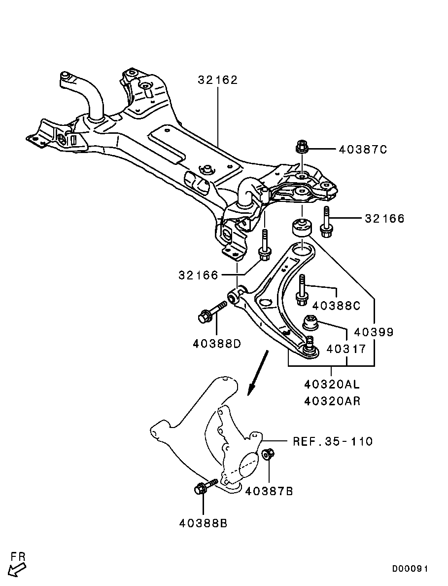 Mitsubishi 4013A428 - Länkarm, hjulupphängning xdelar.se