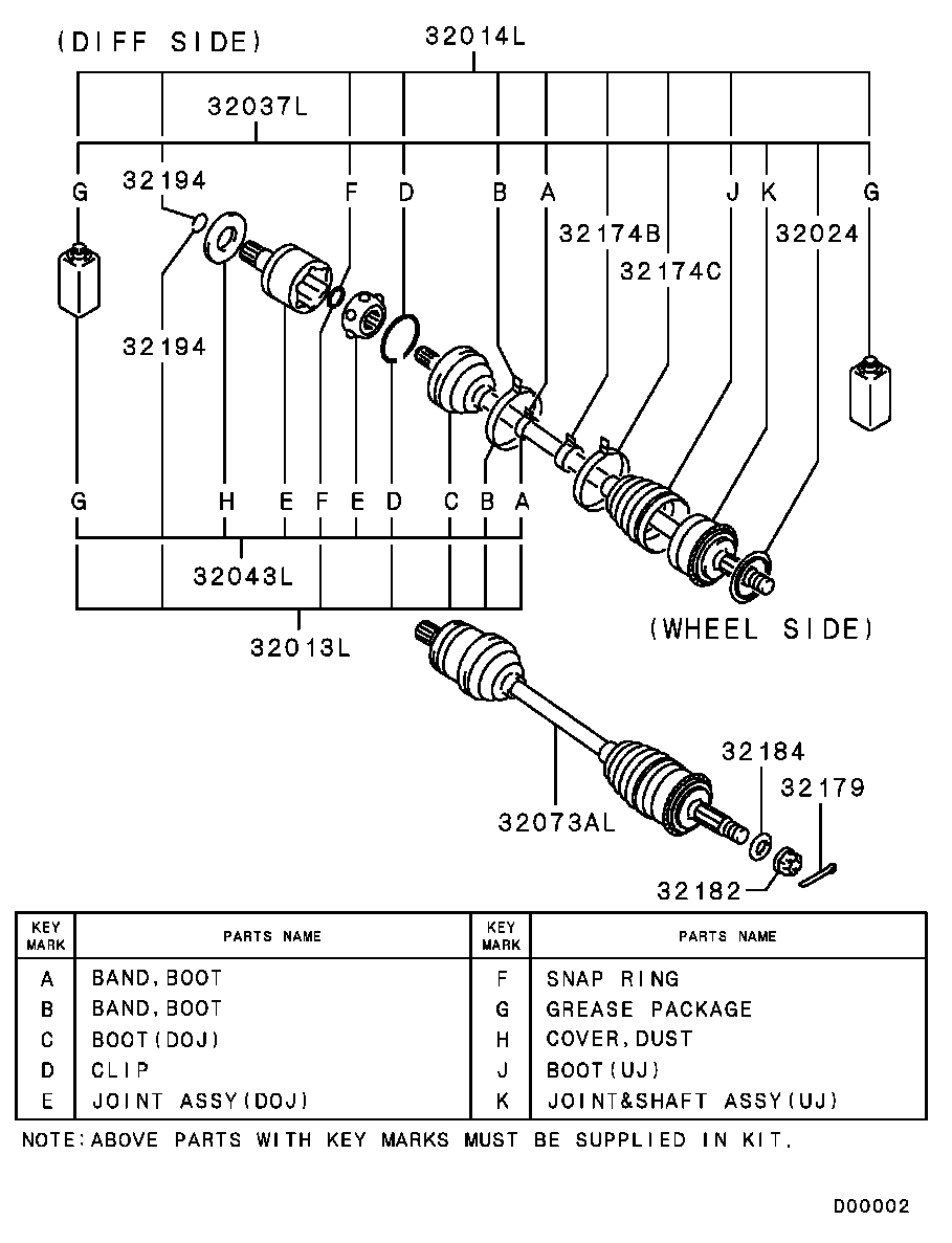 Mitsubishi MR528709 - Bälgar, drivaxel xdelar.se