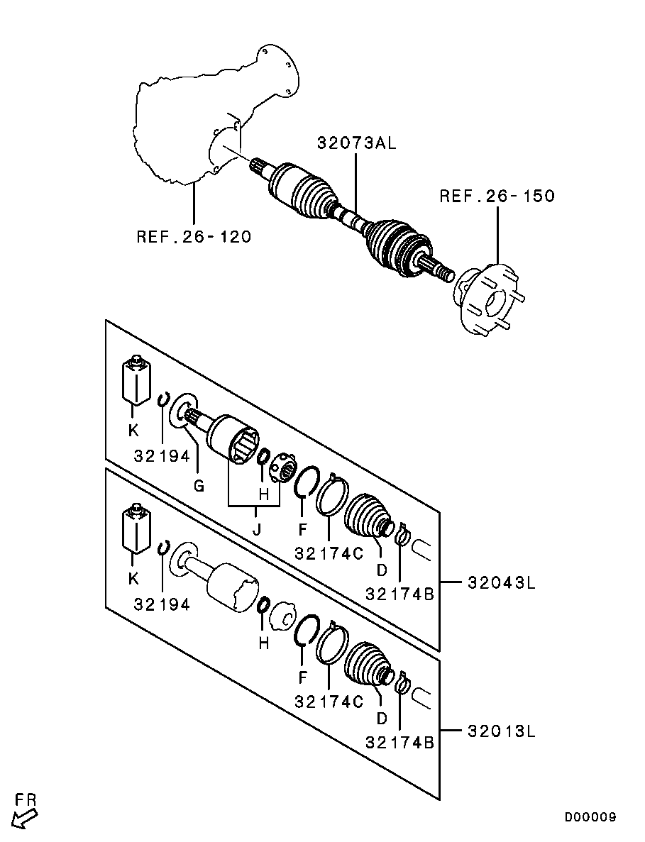 Mitsubishi 3815A195 - Ledsats, drivaxel xdelar.se