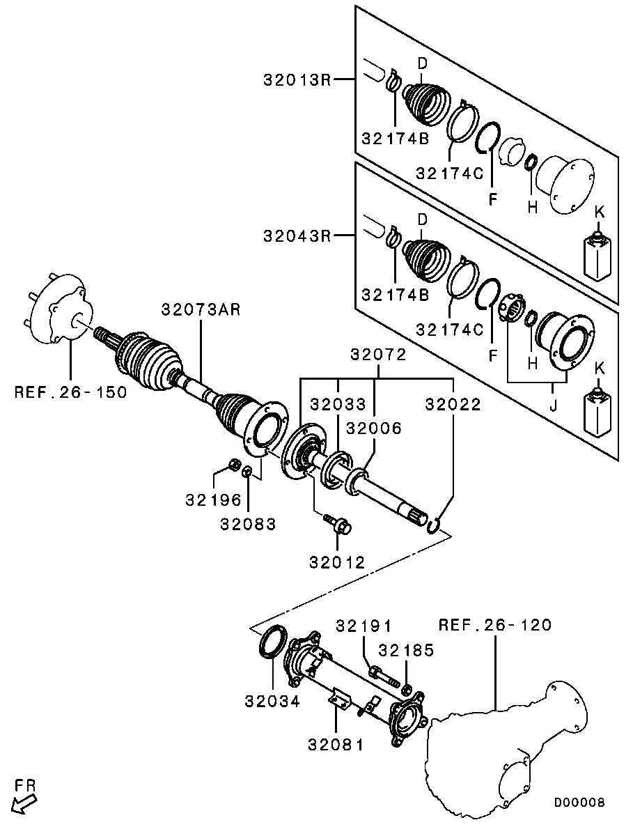 Mitsubishi 3815A196 - Ledsats, drivaxel xdelar.se