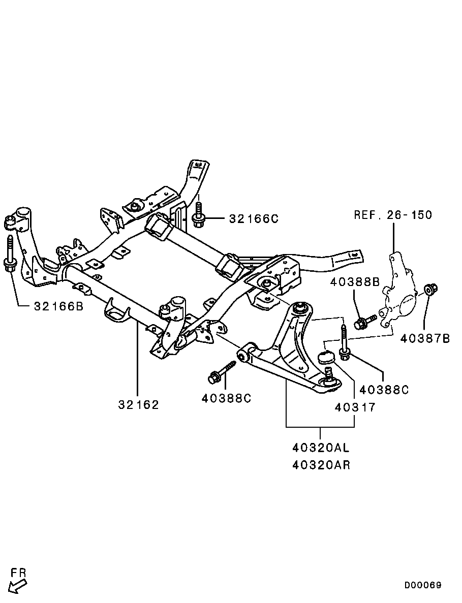 Mitsubishi MR589789 - Reparationssats, bär / styrled xdelar.se