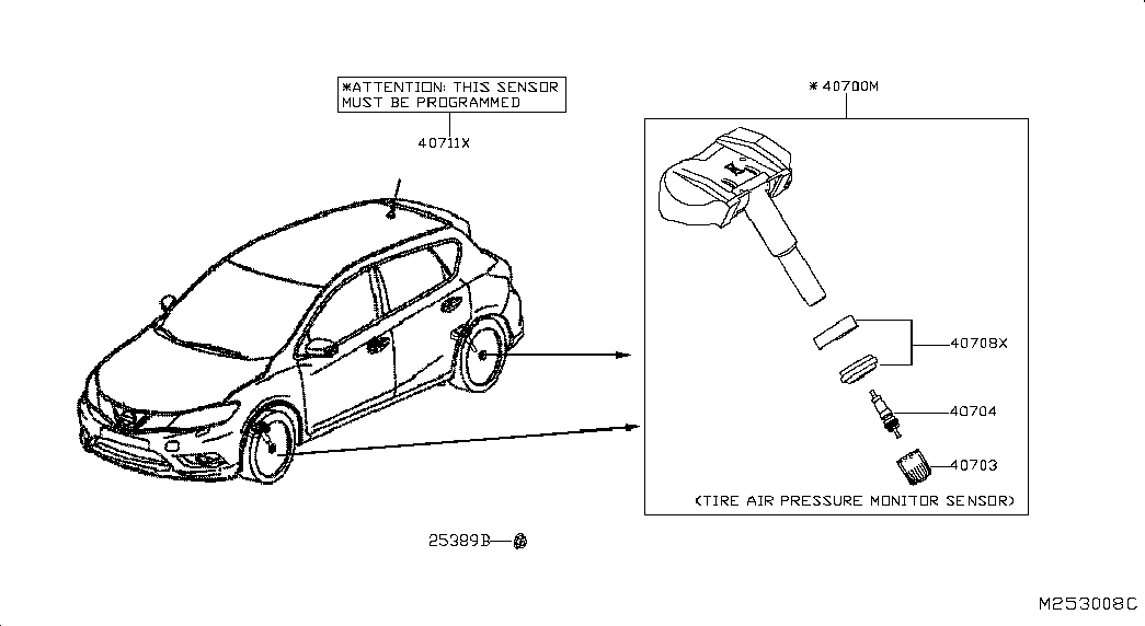 NISSAN 407004CB0B - Hjulsensor, däcktryckskontrollsystem xdelar.se