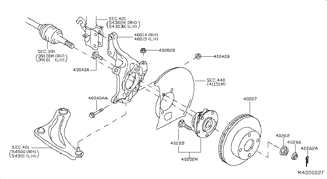 NISSAN 40202BA60A - Hjullagerssats xdelar.se