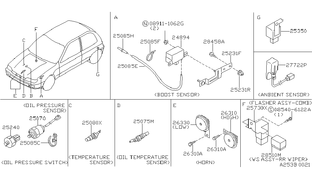 NISSAN 25240-89920 - Sensor, oljetryck xdelar.se