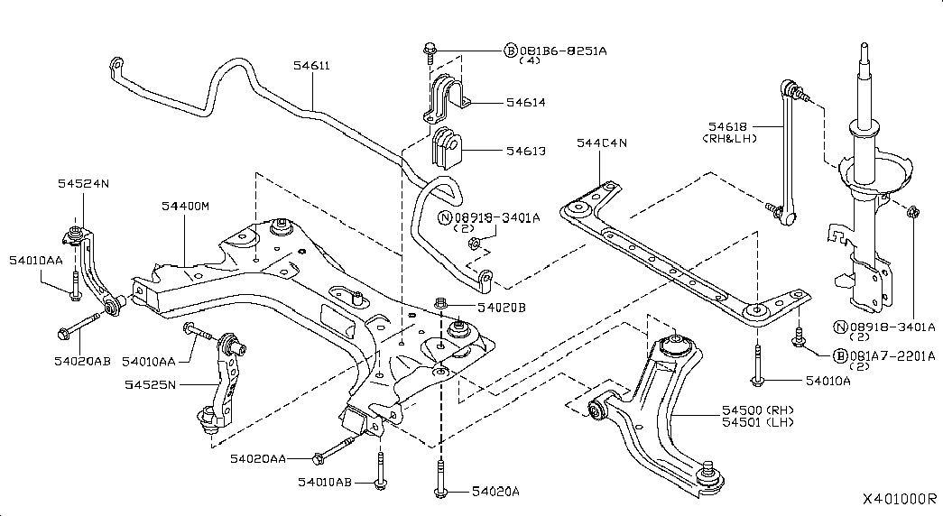 NISSAN 54501-EL000 - Länkarm, hjulupphängning xdelar.se