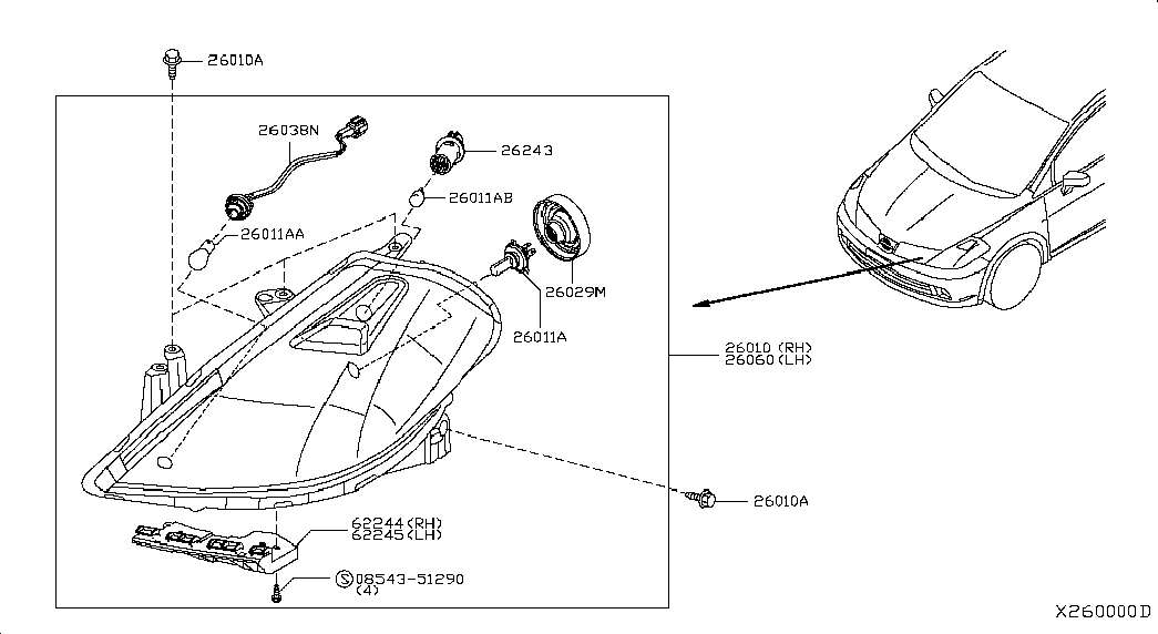 NISSAN 26266-EM30A - Glödlampa, tröskelbelysning xdelar.se