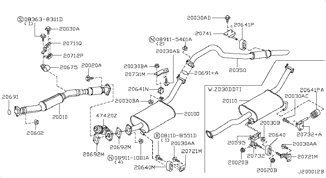 NISSAN 2060241G0A - Mutter avgasgrenrör xdelar.se