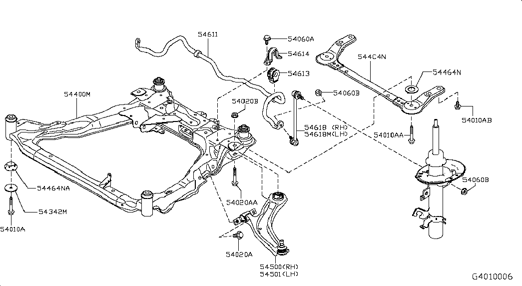 NISSAN 54500-4CL1B - Reparationssats, bär / styrled xdelar.se