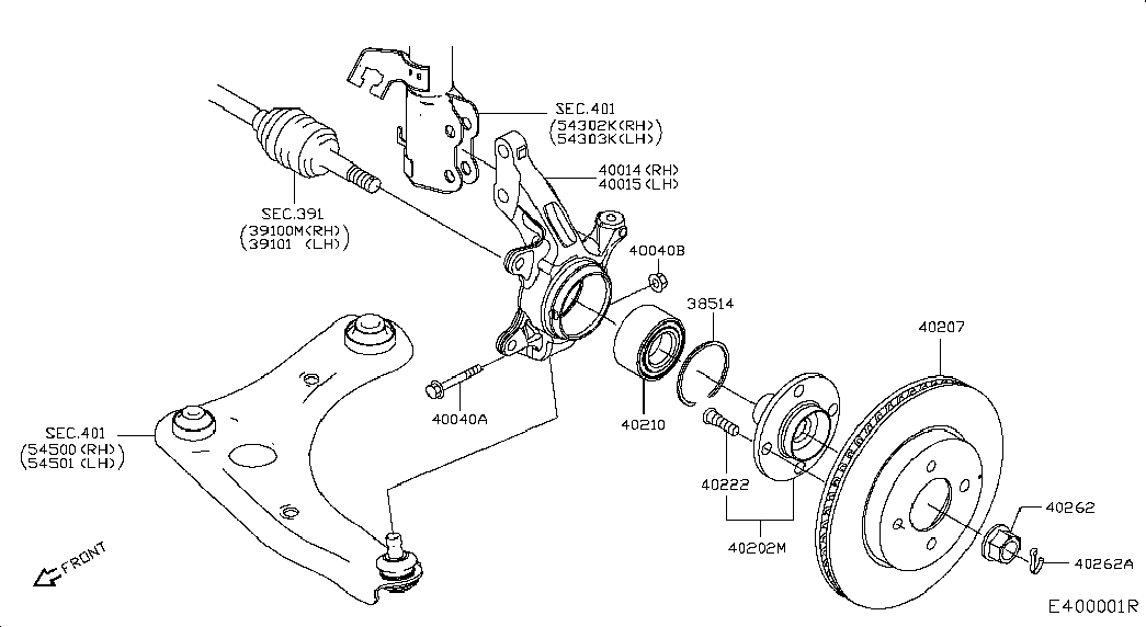 NISSAN 40210-1HM0A - Hjullagerssats xdelar.se