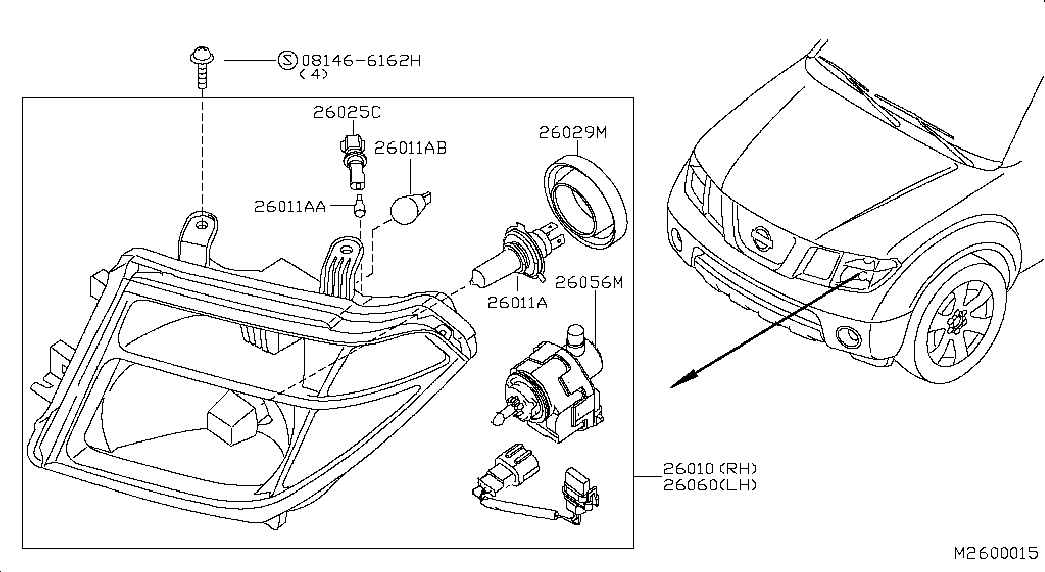 NISSAN 26294EB00A - Glödlampa, dimstrålkastare xdelar.se