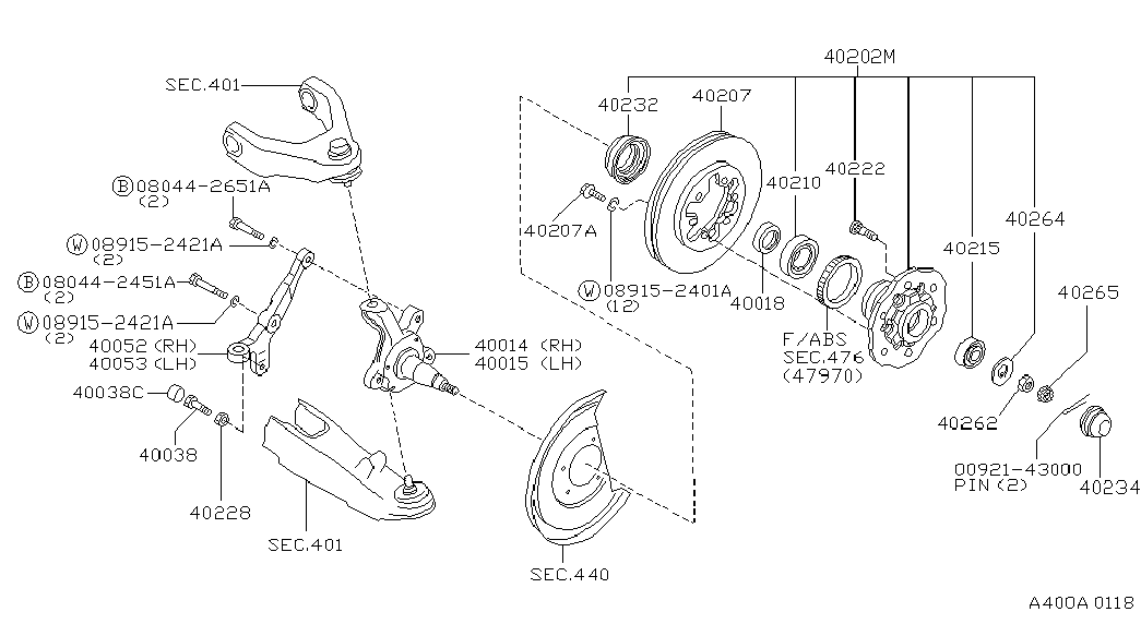 ISUZU 40215-F1700 - Hjullagerssats xdelar.se