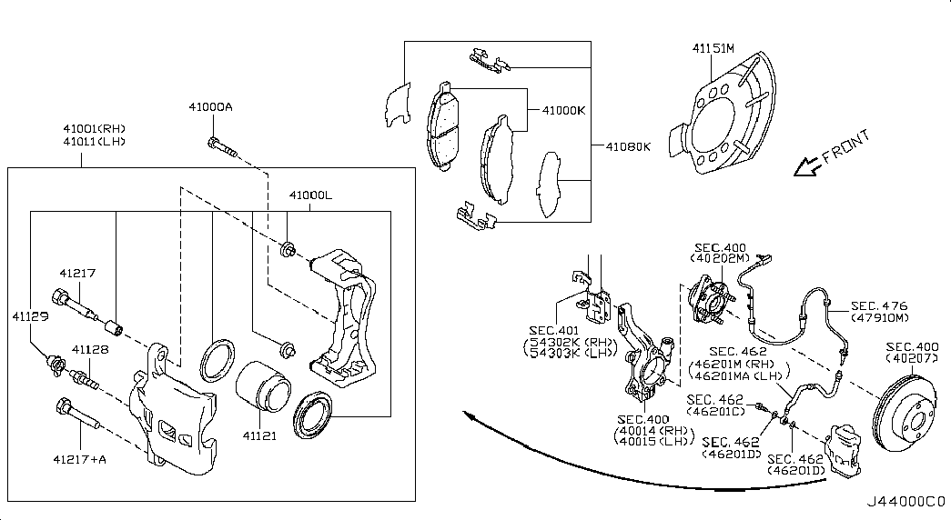 NISSAN 41128-8J100 - Tillbehörssats, skivbromsbelägg xdelar.se