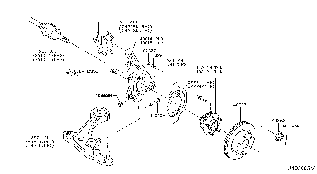 NISSAN 40203-JP01A - Hjullagerssats xdelar.se