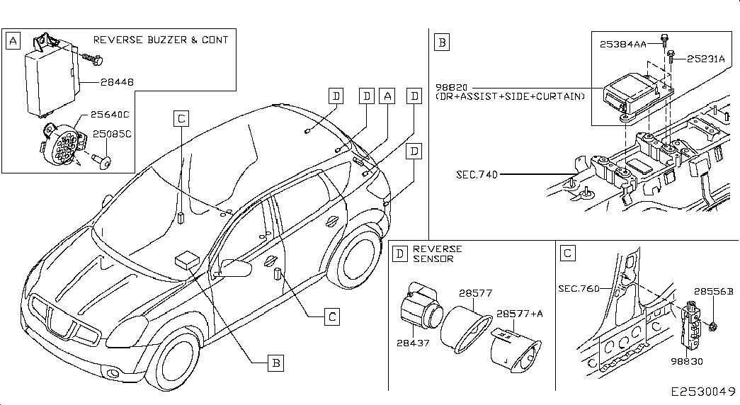 NISSAN 28438-BG00A - Sensor, parkeringshjälp xdelar.se