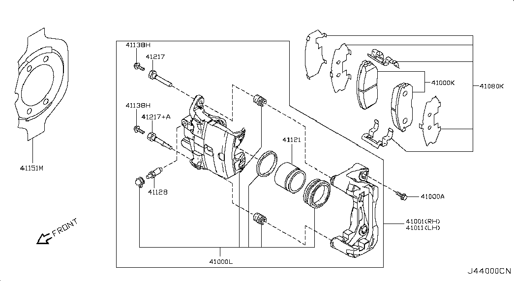 NISSAN 41120-AL525 - Reparationssats, bromsok xdelar.se