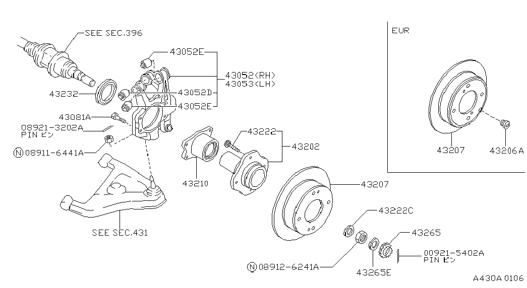 NISSAN 00921-5402A - Hjullagerssats xdelar.se