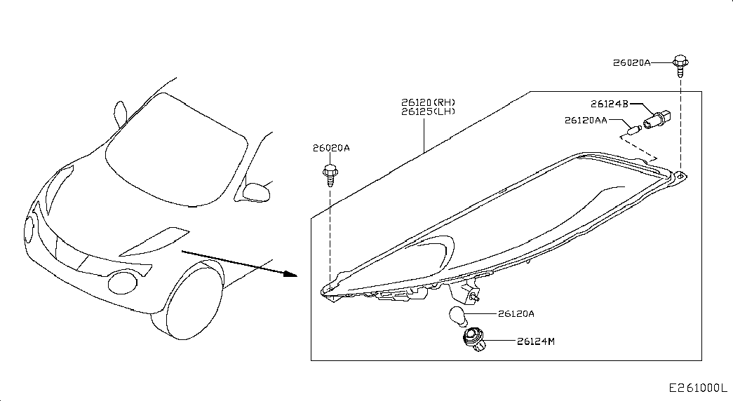 NISSAN 26261-8990E - Glödlampa, dimstrålkastare xdelar.se