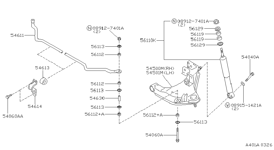 NISSAN 546192S600 - Krängningshämmare, chassi xdelar.se