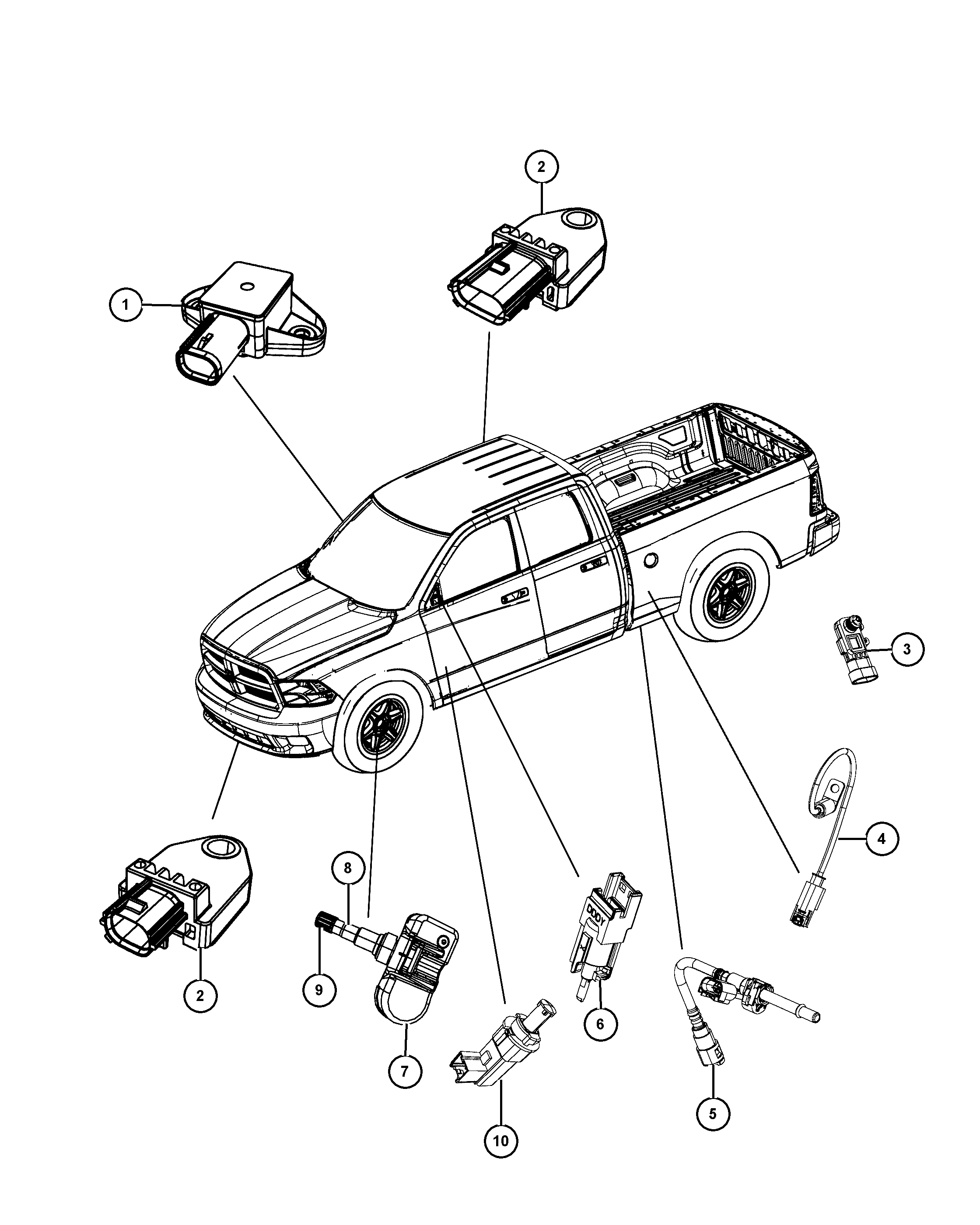 Lancia 56029 398AB - Hjulsensor, däcktryckskontrollsystem xdelar.se