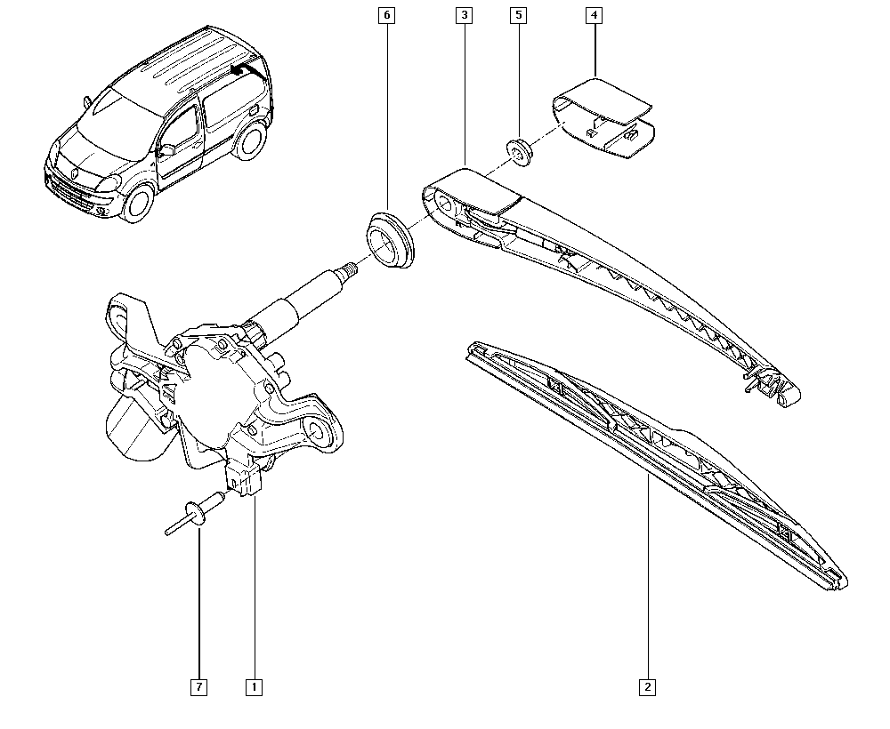 RENAULT 77 01 068 738 - Torkararm-sats, fönsterrengöring xdelar.se