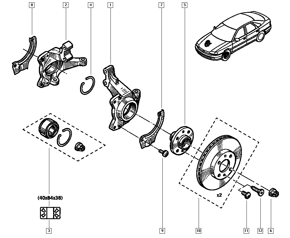 RENAULT 77 01 205 780 - Hjullagerssats xdelar.se