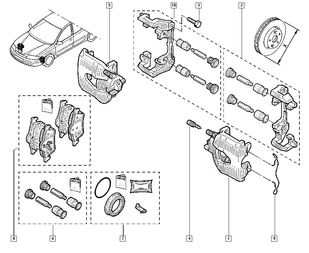 RENAULT 7701206600 - Reparationssats, bromsok xdelar.se