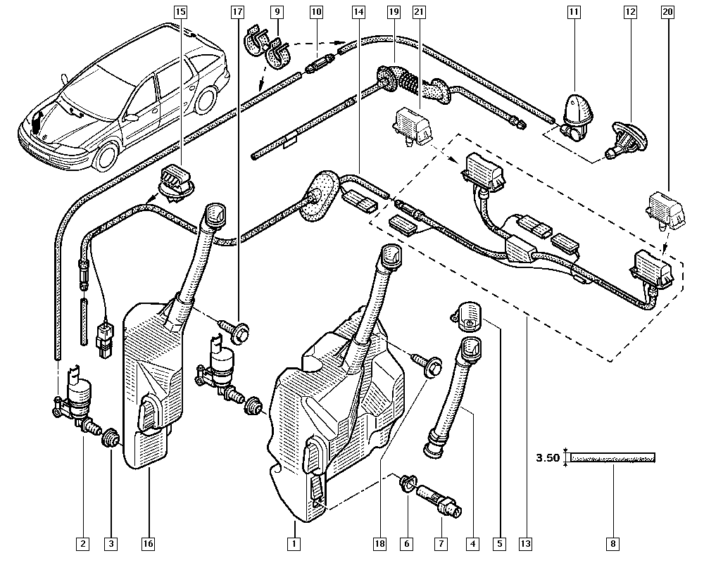 RENAULT 8200194414 - Spolvätskepump, fönster xdelar.se