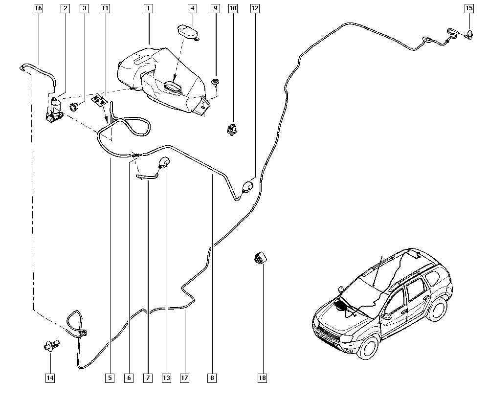 DACIA 60 01 549 444 - Spolvätskepump, fönster xdelar.se