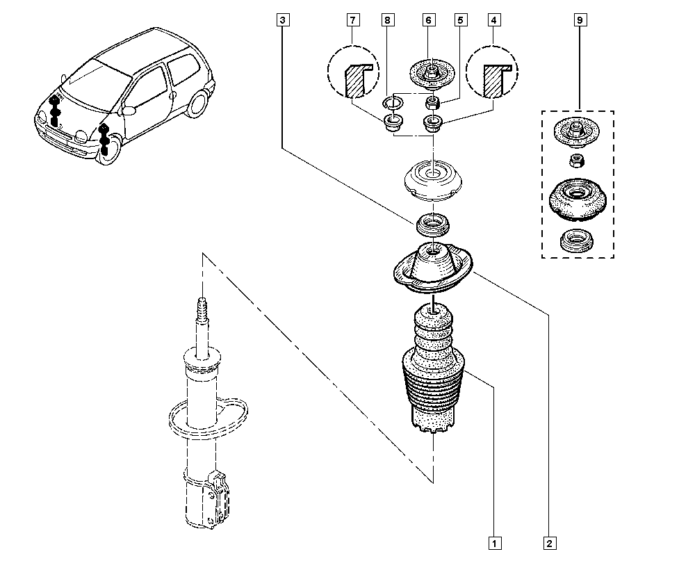 RENAULT 7700819237 - Dammskyddsats, stötdämpare xdelar.se