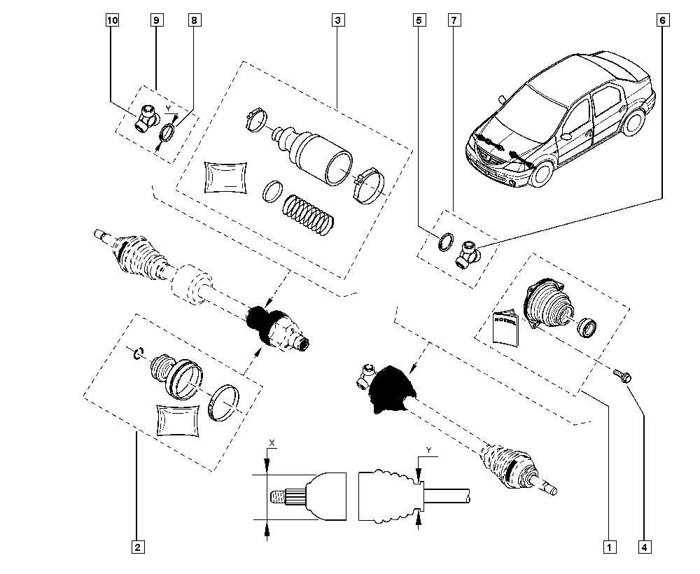 RENAULT 392414459R - Bälgar, drivaxel xdelar.se