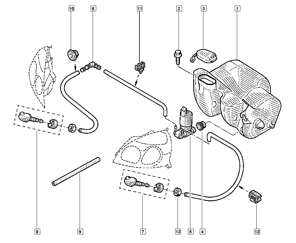 RENAULT 77 00 430 078 - Spolvätskepump, fönster xdelar.se