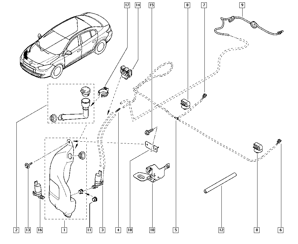 RENAULT 7700428390 - Spolvätskepump, fönster xdelar.se