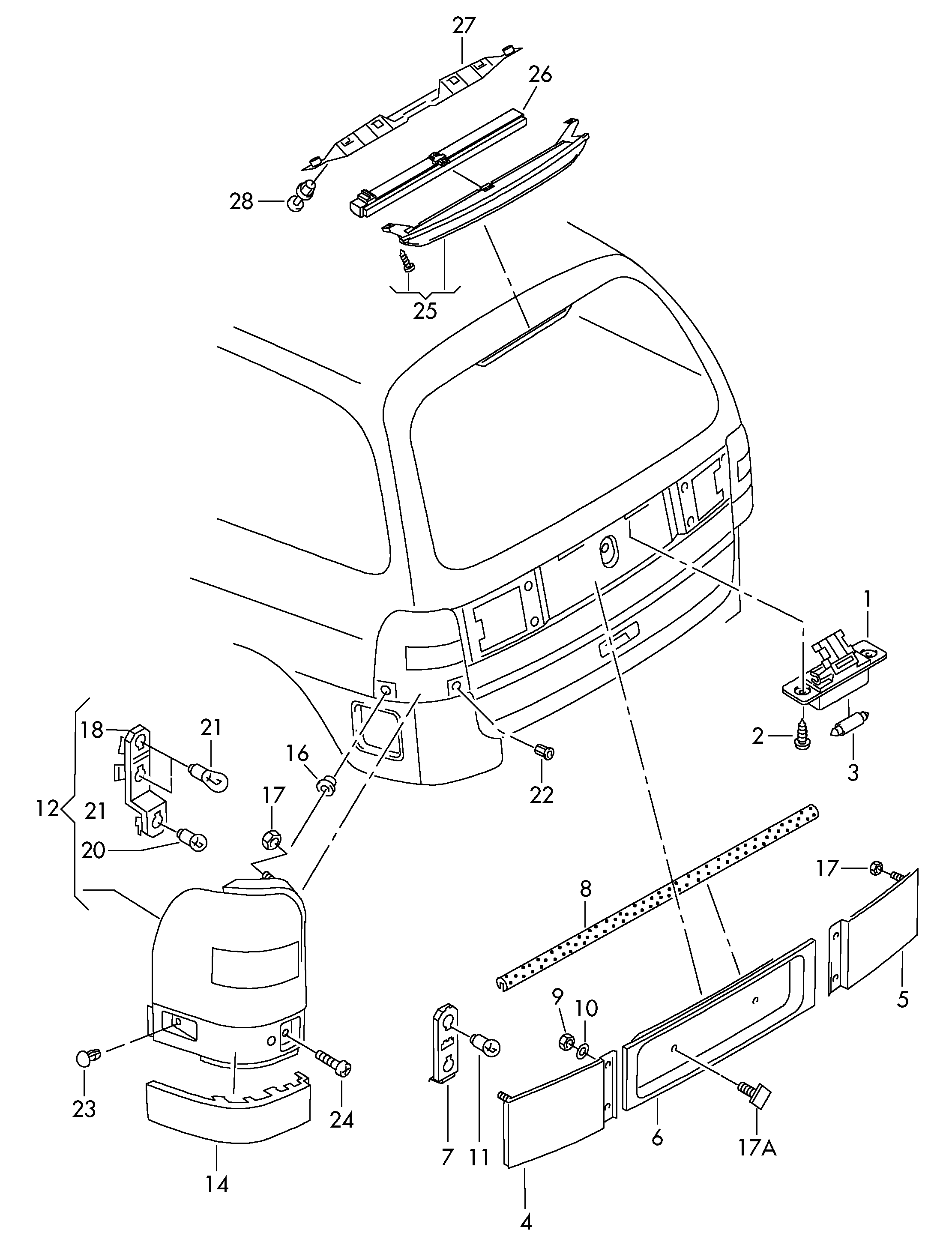 VW N  0177328 - Glödlampa, bromsljus xdelar.se