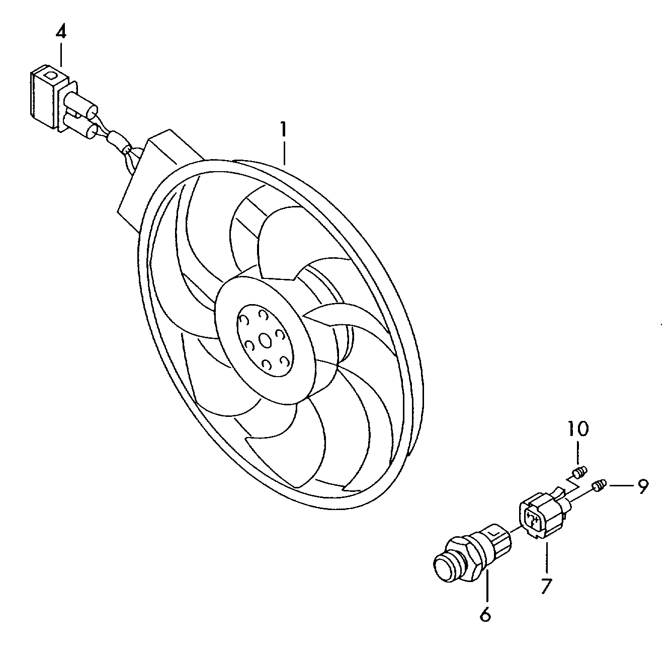 VAG 1J0973852 - Fläkt, kylare xdelar.se