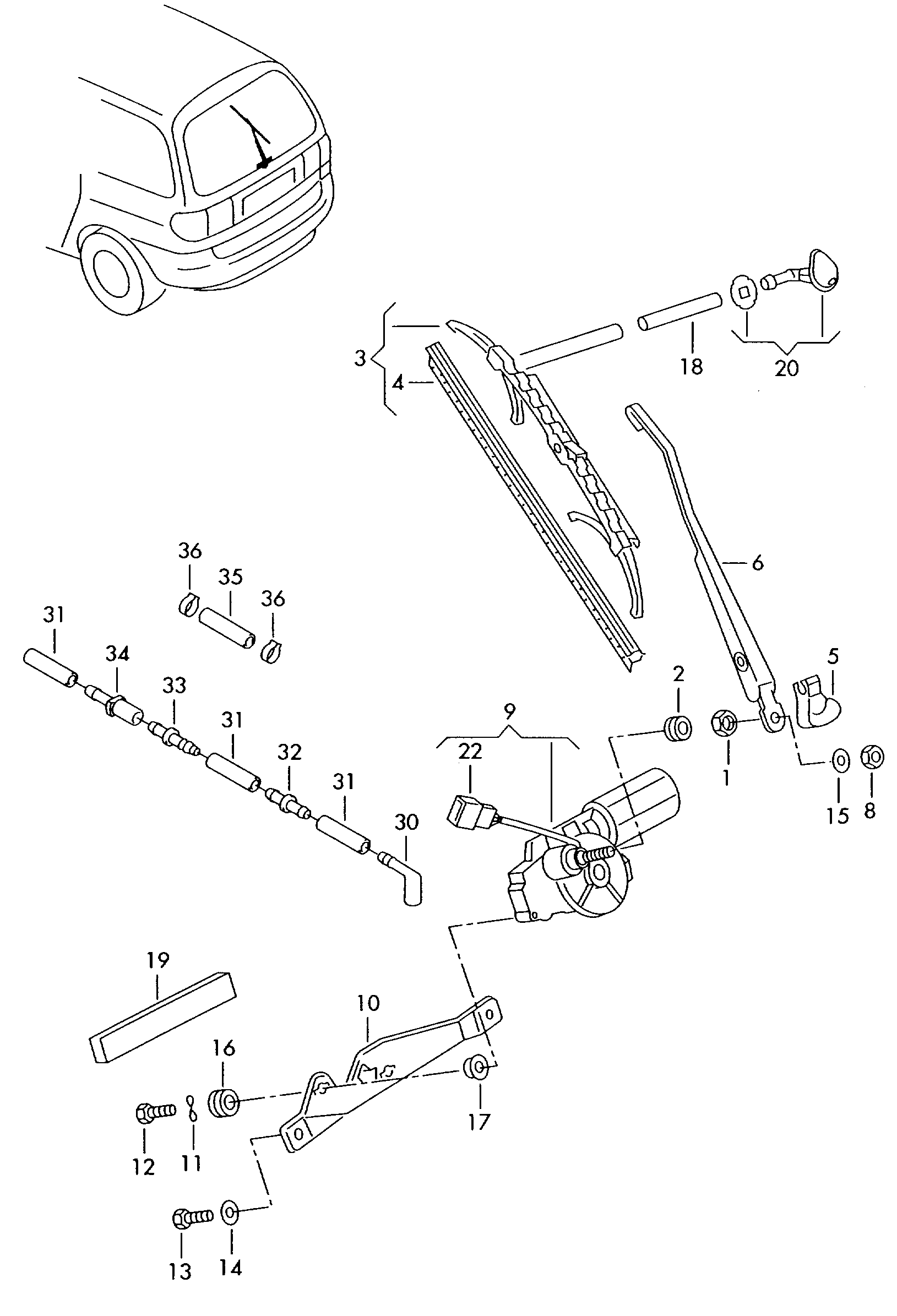 Seat 7M3 955 425 D - Torkarblad xdelar.se