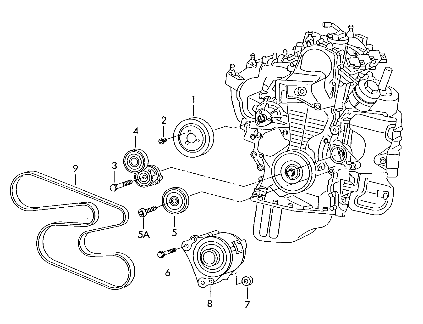 AUDI 03D 145 276 A - Styrrulle, flerspårsrem xdelar.se