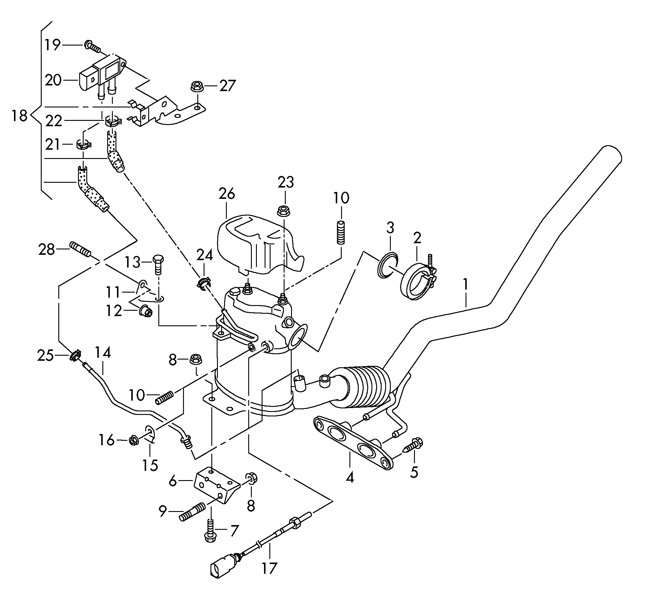 VW (1K0.131.552 N) - Sensor, avgastryck xdelar.se