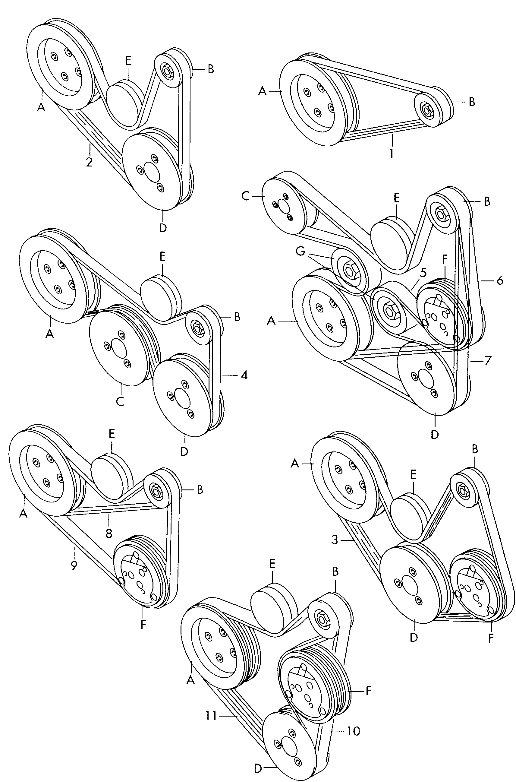 Seat 03E 260 849 A - Flerspårsrem xdelar.se