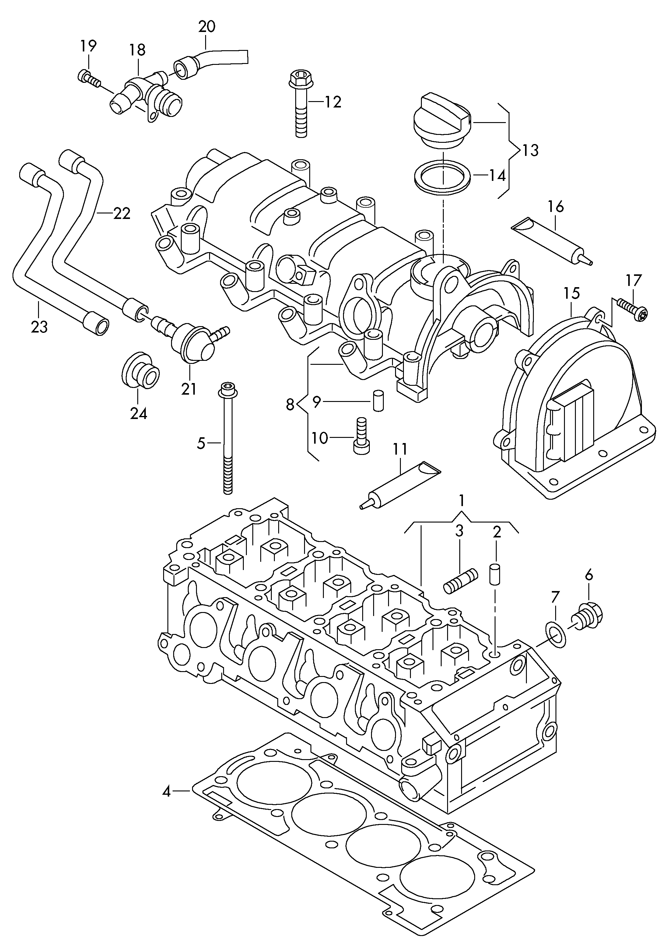 VW WHT004790 - Bultsats, topplock xdelar.se