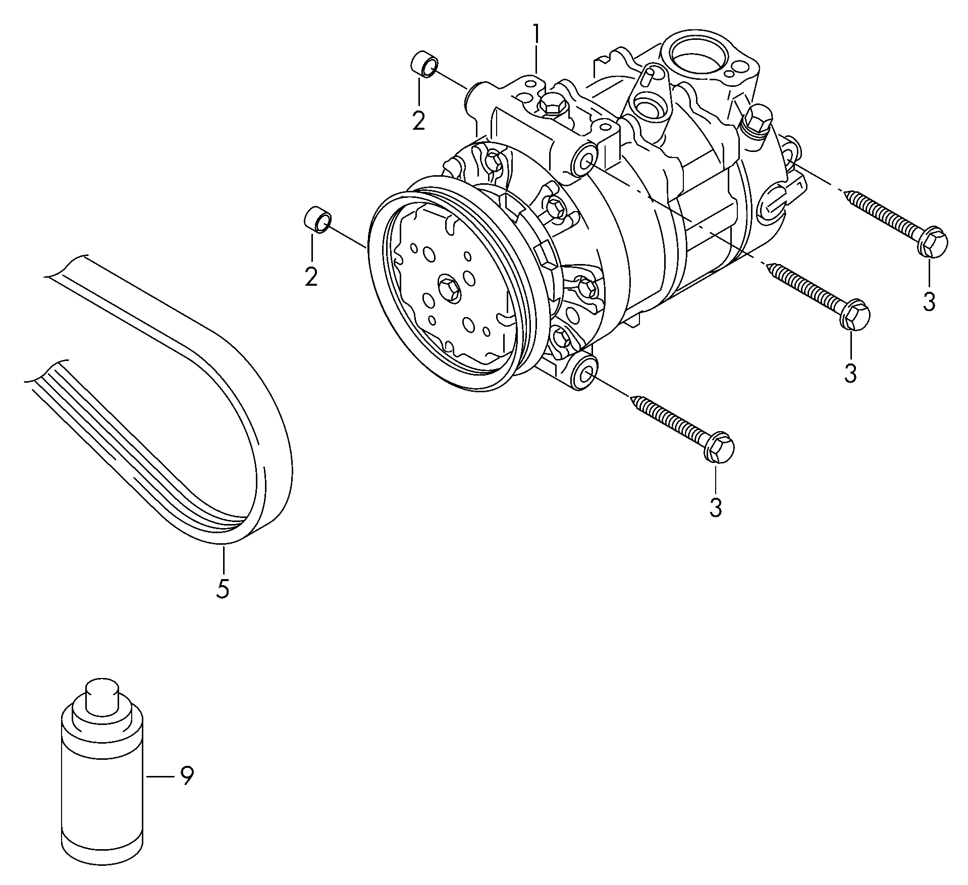 Seat 5Q0820803J - Kompressor, klimatanläggning xdelar.se