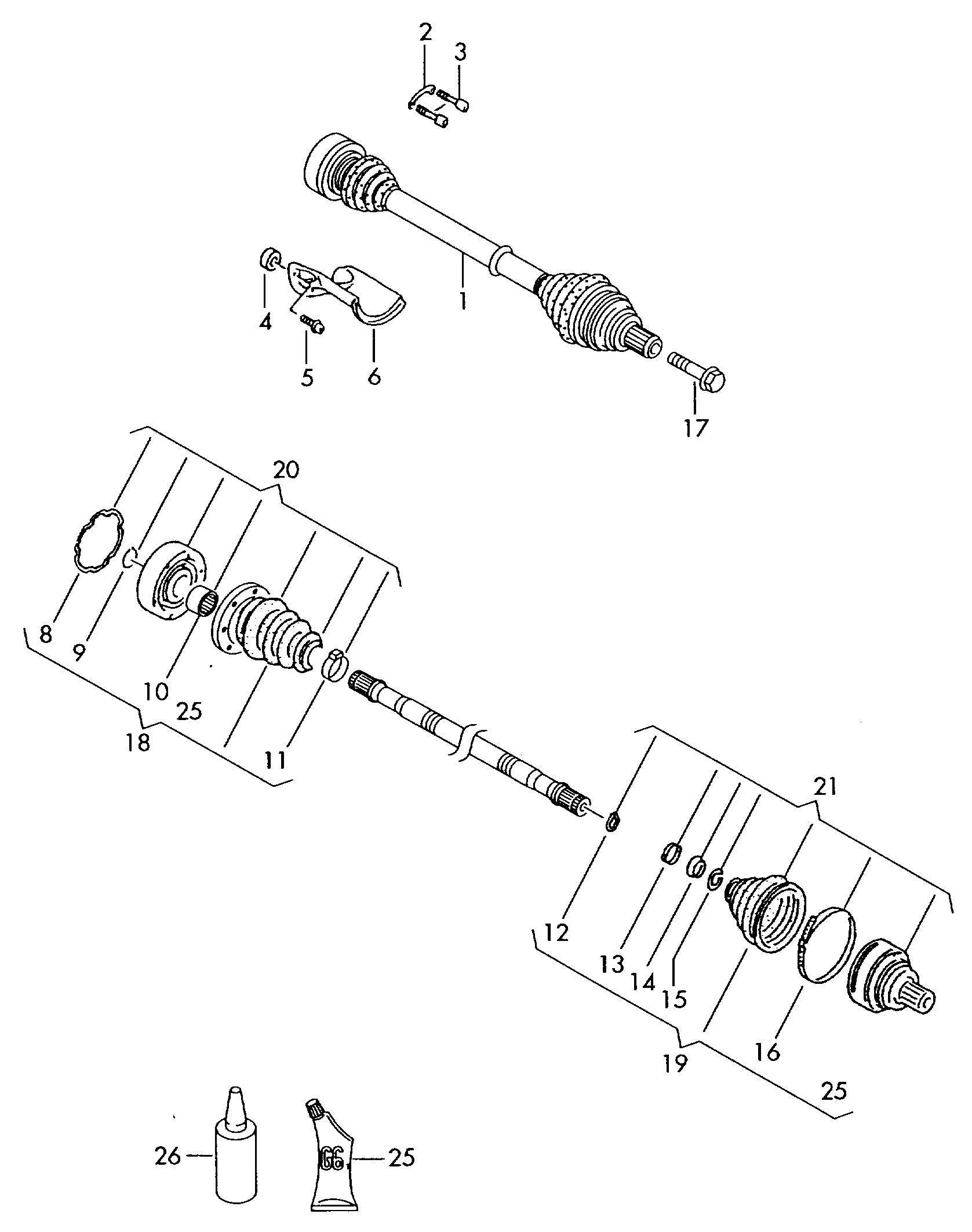 Skoda 1K0407271CP - Drivaxel xdelar.se