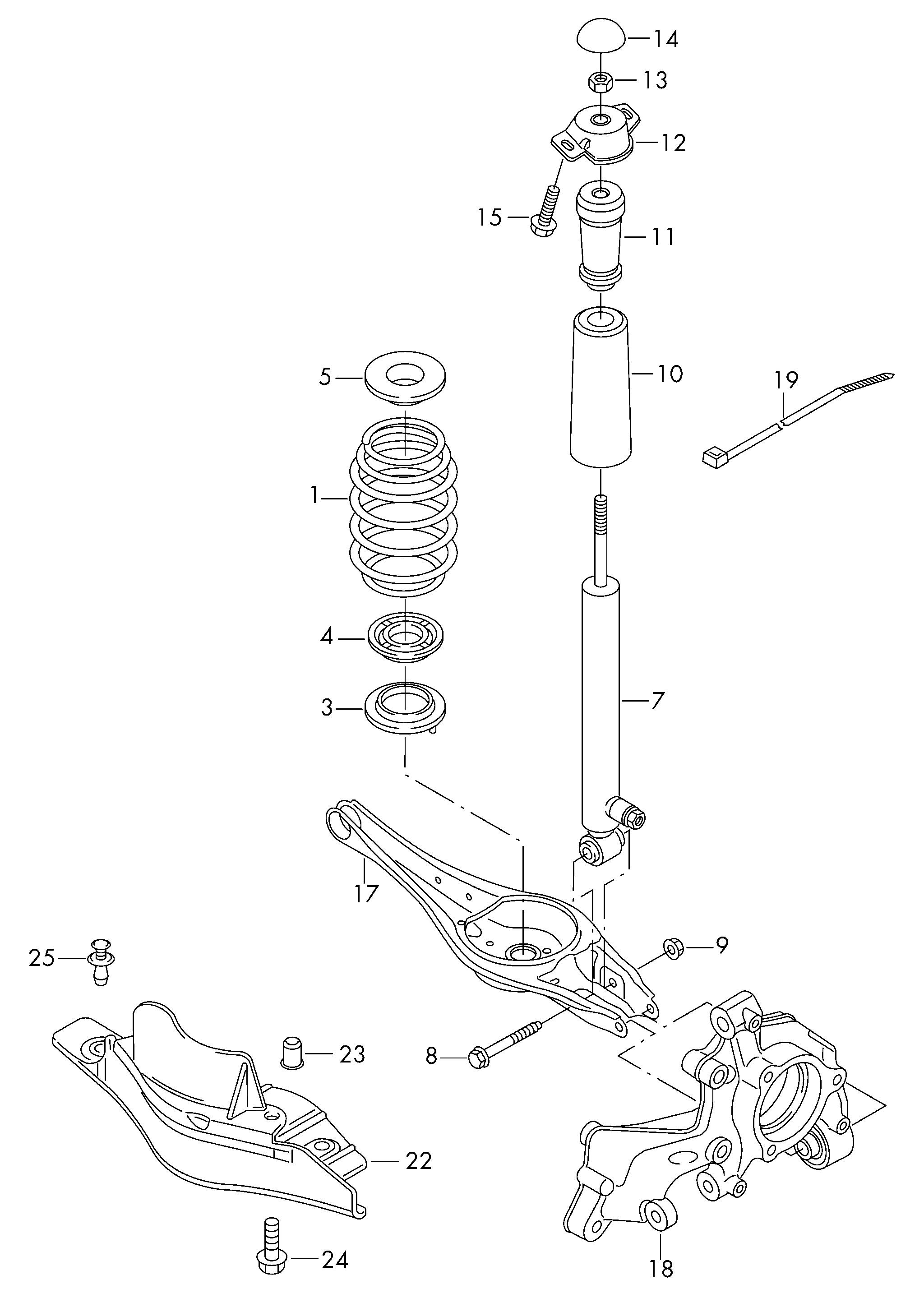 Seat 5Q0 513 353 E - Fjäderbens-stödlager xdelar.se