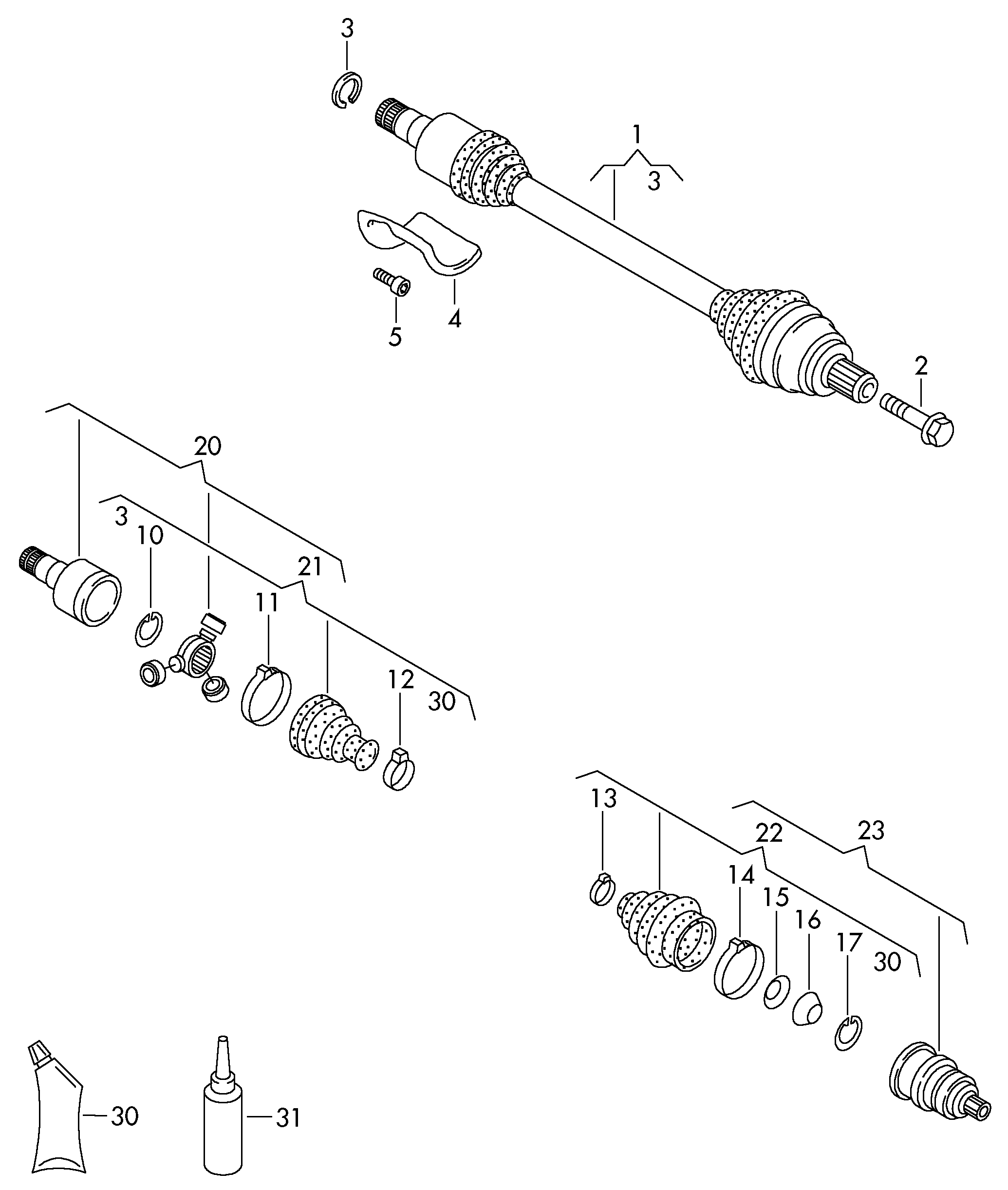 VAG 6QD498099 - Ledsats, drivaxel xdelar.se