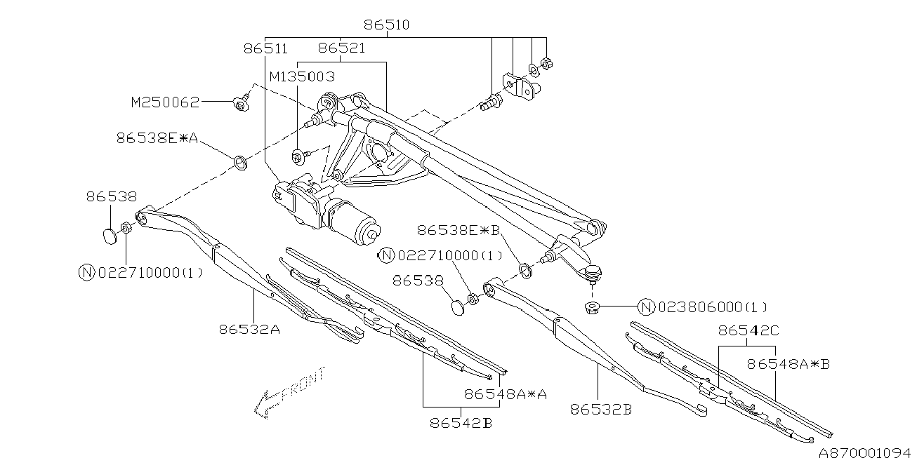 Subaru 86542AE000 - Torkarblad xdelar.se