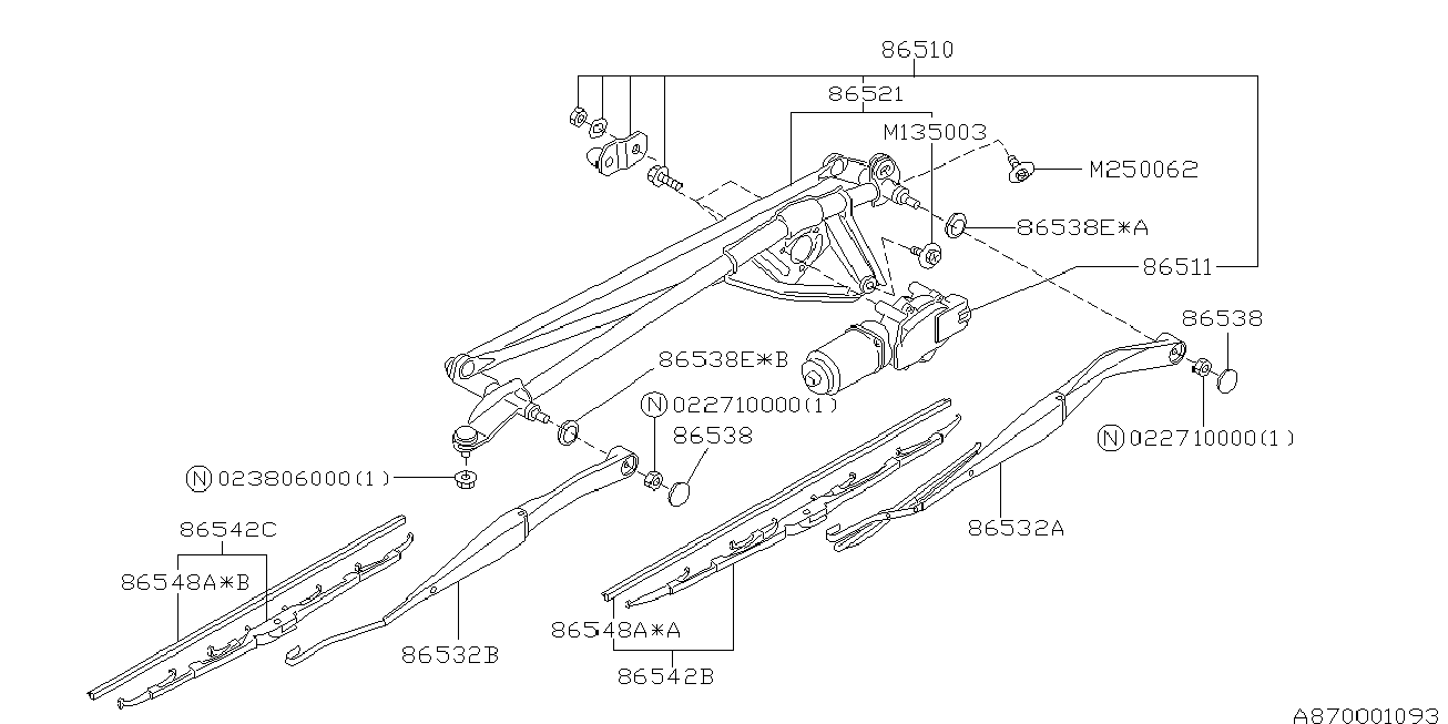 Subaru 86542AE020 - Torkarblad xdelar.se