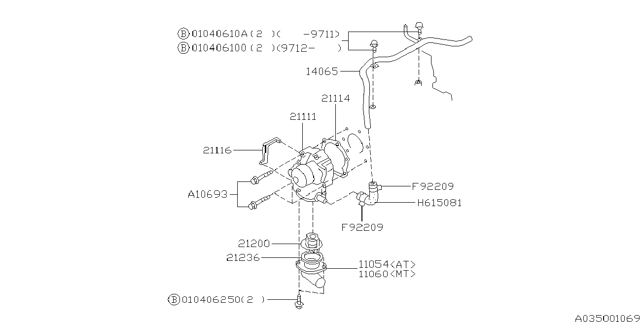 Subaru 21111-AA006 - Vattenpump xdelar.se