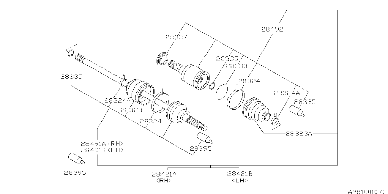 Subaru 28021AC121 - Ledsats, drivaxel xdelar.se