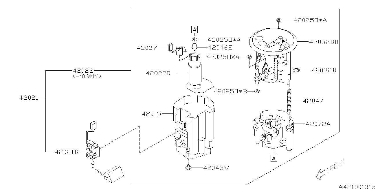 Subaru 42072AG16A - Bränslefilter xdelar.se