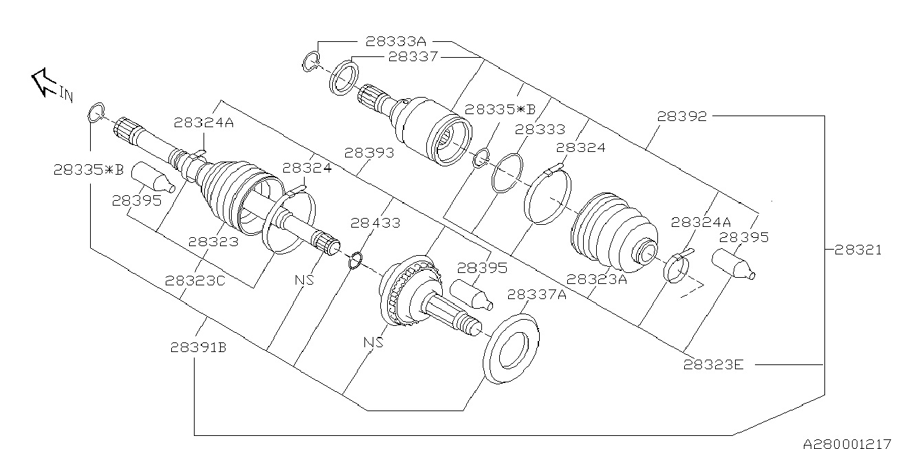 Subaru 28023-PA050 - Bälgar, drivaxel xdelar.se